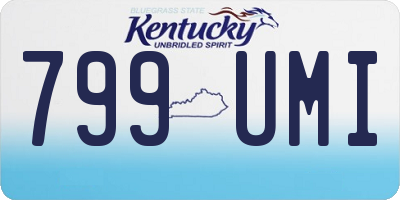 KY license plate 799UMI