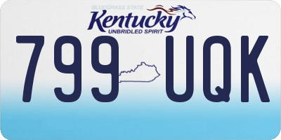 KY license plate 799UQK