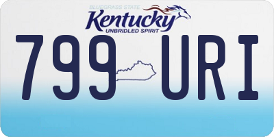 KY license plate 799URI