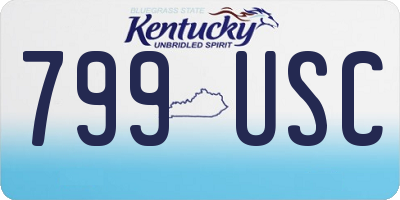 KY license plate 799USC