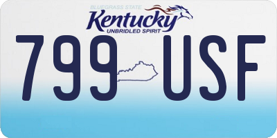 KY license plate 799USF