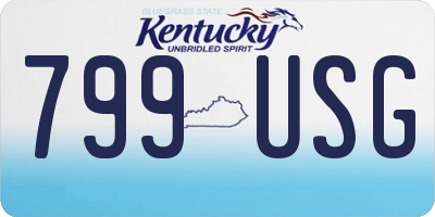 KY license plate 799USG