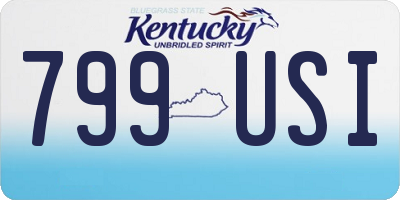 KY license plate 799USI