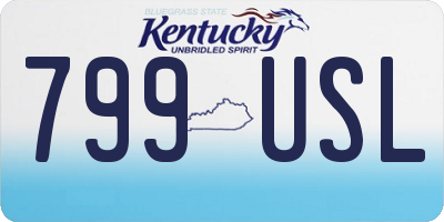 KY license plate 799USL