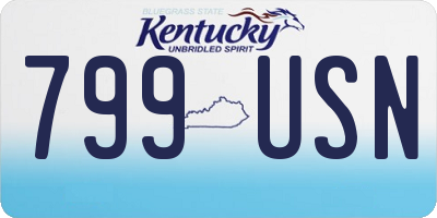 KY license plate 799USN