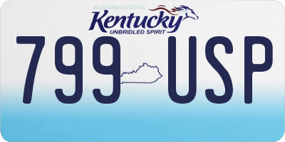 KY license plate 799USP