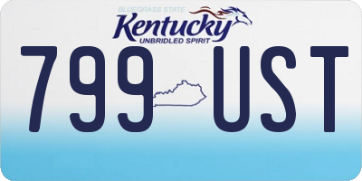 KY license plate 799UST