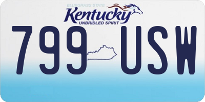 KY license plate 799USW