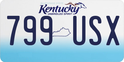 KY license plate 799USX