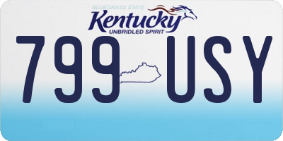 KY license plate 799USY