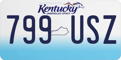 KY license plate 799USZ