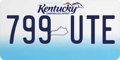 KY license plate 799UTE