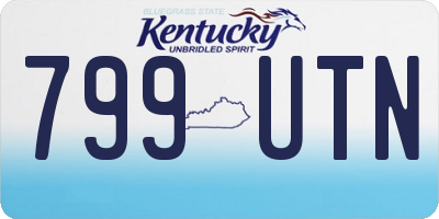 KY license plate 799UTN