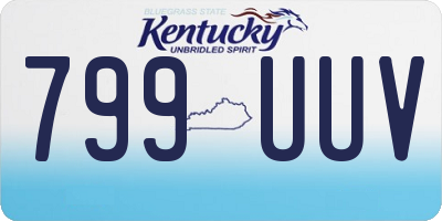 KY license plate 799UUV