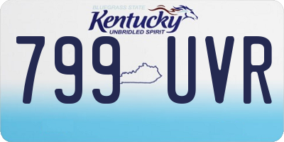 KY license plate 799UVR