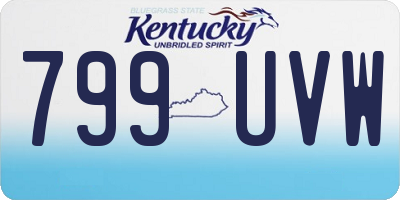 KY license plate 799UVW