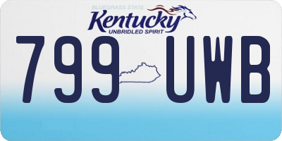 KY license plate 799UWB
