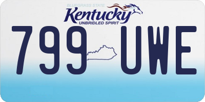KY license plate 799UWE