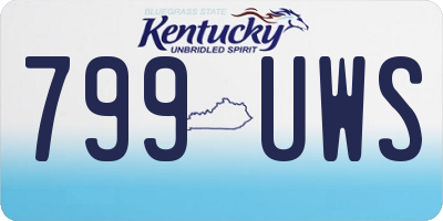 KY license plate 799UWS