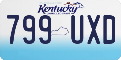 KY license plate 799UXD