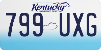KY license plate 799UXG