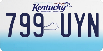 KY license plate 799UYN