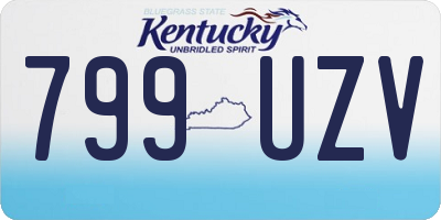 KY license plate 799UZV