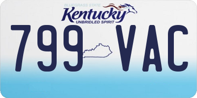 KY license plate 799VAC