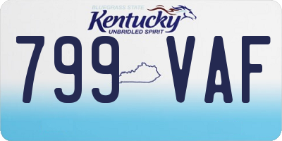 KY license plate 799VAF