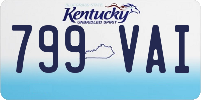 KY license plate 799VAI