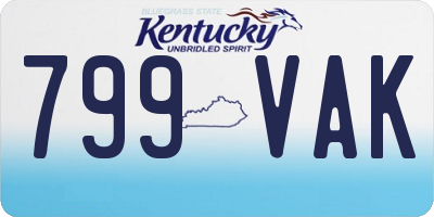 KY license plate 799VAK