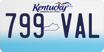 KY license plate 799VAL