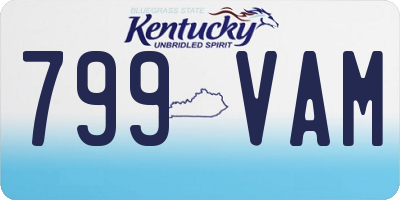 KY license plate 799VAM