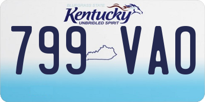 KY license plate 799VAO