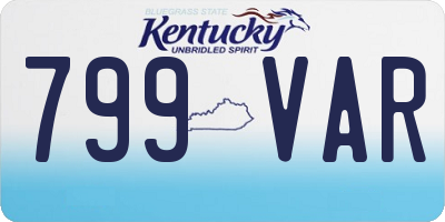 KY license plate 799VAR