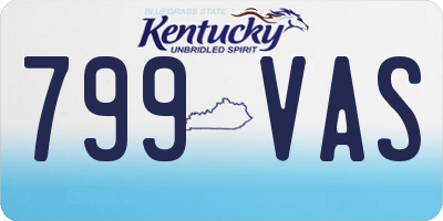KY license plate 799VAS