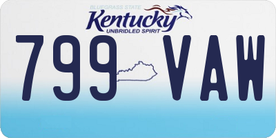 KY license plate 799VAW
