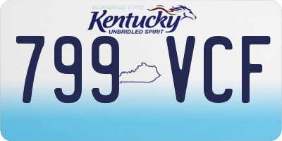 KY license plate 799VCF