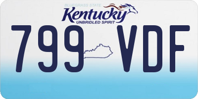 KY license plate 799VDF
