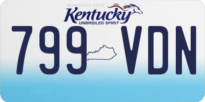 KY license plate 799VDN