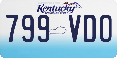 KY license plate 799VDO