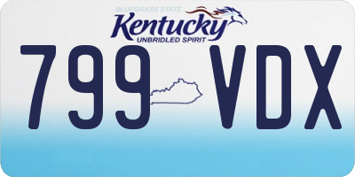 KY license plate 799VDX
