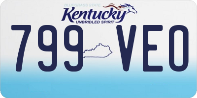 KY license plate 799VEO