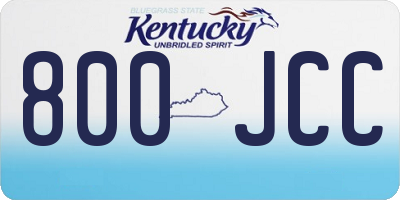 KY license plate 800JCC