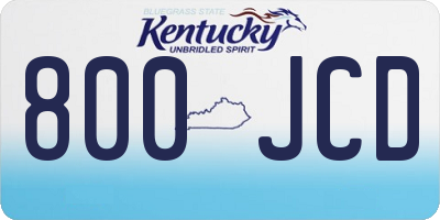 KY license plate 800JCD