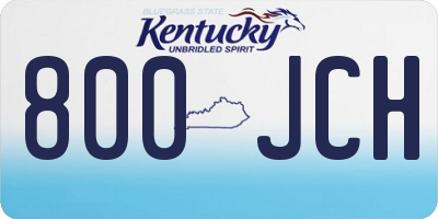 KY license plate 800JCH