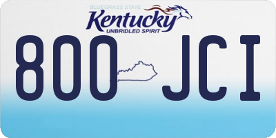 KY license plate 800JCI