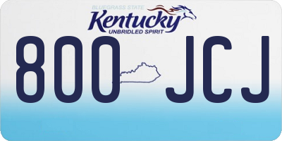 KY license plate 800JCJ