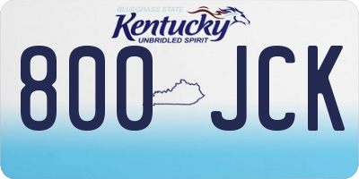 KY license plate 800JCK