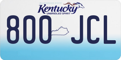 KY license plate 800JCL